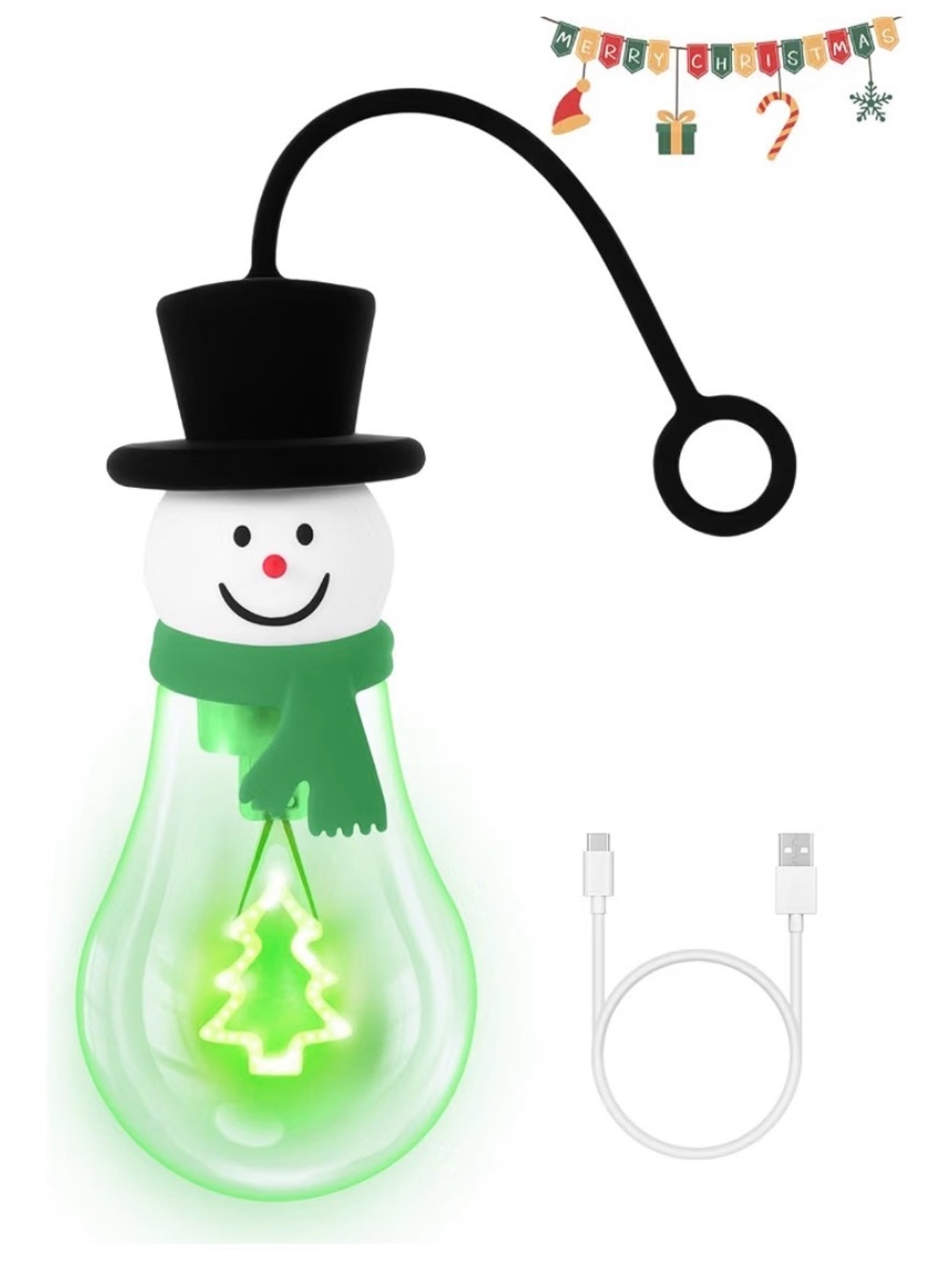 Snowman LED Bulb Light -rechargeable & shatterproof